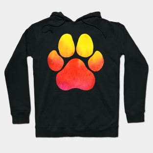 Yellow and Orange Paw Print Hoodie